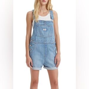 Levi's Women's Vintage Shortalls light denim wash relaxed fit classic utility